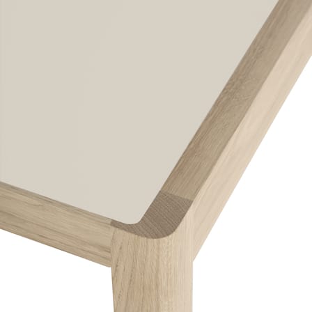Table basse Workshop plastique gris bois naturel / 120 x 43 x H 38 cm - Linoleum - Muuto