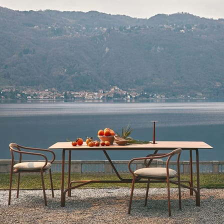 Table rectangulaire Salo métal beige / 203 x 90 cm - Unopiu