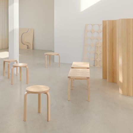 Tabouret empilable 60 / 3 pieds - Artek + Marimekko, édition limitée 90e anniversaire - ARTEK