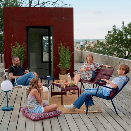 Banc avec dossier Luxembourg Duo métal jaune / 2 places - L 119 cm - Fermob