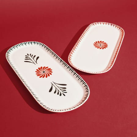 Bazaar Dish ceramic red / Set of 2 - 33 x 14 cm - Serax