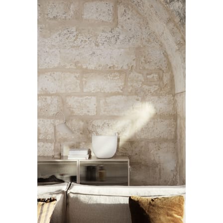Buffet Haze métal verre beige / L 110 x H 90 cm / 2 portes verre cannelé - Ferm Living