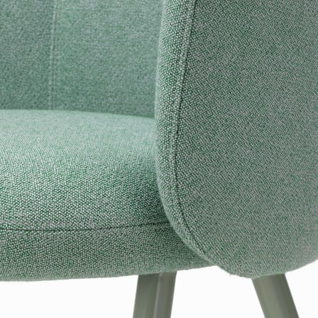 Fauteuil rembourré Mikado tissu vert / Pieds métal - Vitra