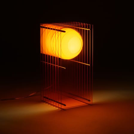 Lampe de table Lop Small Rectangle plastique orange / Lauréat Archiproducts Design Award - BANG