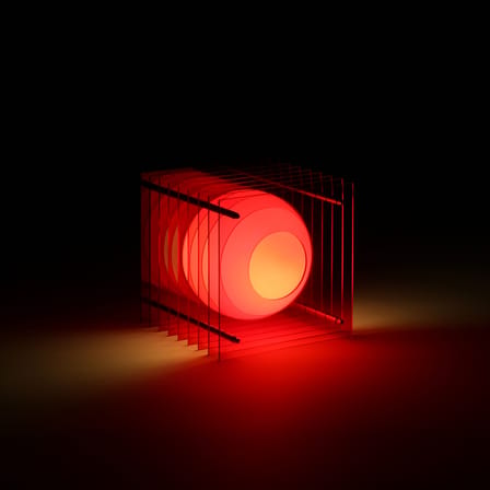 Lampe de table Lop Small Square plastique rouge / Lauréat Archiproducts Design Award - BANG