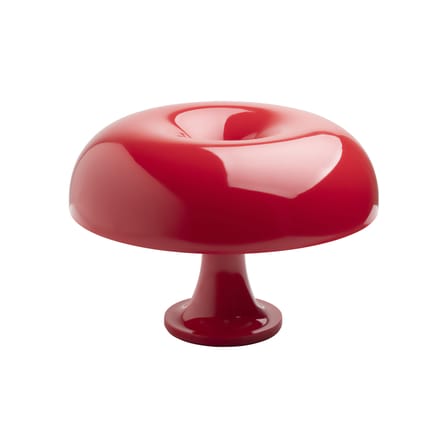 Lampe de table Nessino plastique rouge / Ø 32 x H 23 cm - Réédition 1960s - Artemide