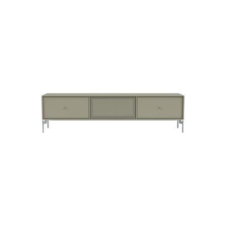 Meuble TV Octave V bois gris / Avec pieds - L 138 x P 30 x H 36,6 cm - MONTANA