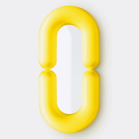 Miroir mural Zodiac Bumper Large céramique jaune /  L 55 x H 110 cm - Jean-Baptiste Fastrez, 2020 - Moustache
