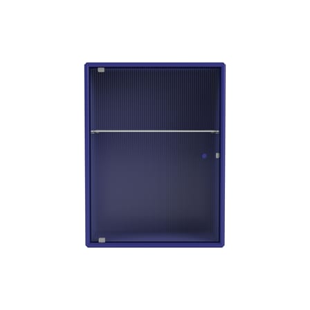 Armoire murale salle de bains Ripple bois bleu / L 35,4 x P 20 x H 46,8 cm - Verre ondulé - MONTANA