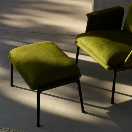 Pouf Muno LN20 tissu vert - &tradition