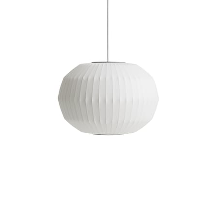 Suspension Bubble Angled Sphere tissu blanc / Small - Ø 35,5 x H 24 cm - Hay