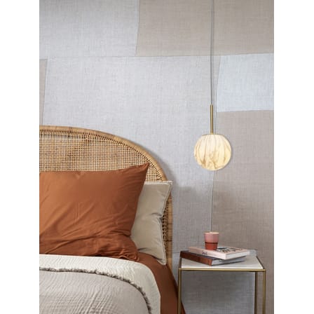 Suspension Carrara verre blanc or / Ø 16 cm - Verre effet marbre - It's about Romi