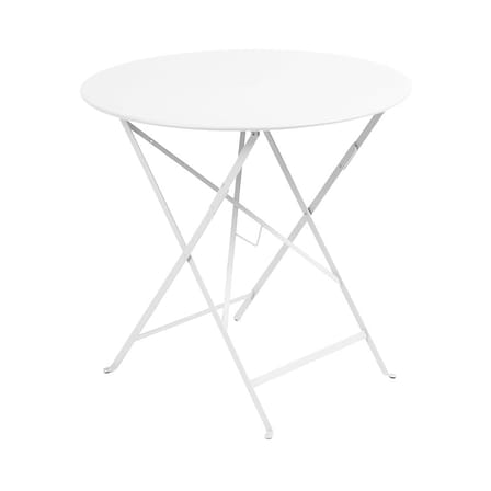 Table pliante Bistro métal blanc / Ø 77cm - Trou pour parasol - Fermob