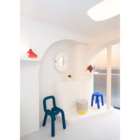 Tabouret rembourré Bold tissu bleu - Moustache