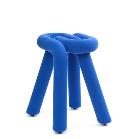 Tabouret rembourré Bold tissu bleu - Moustache