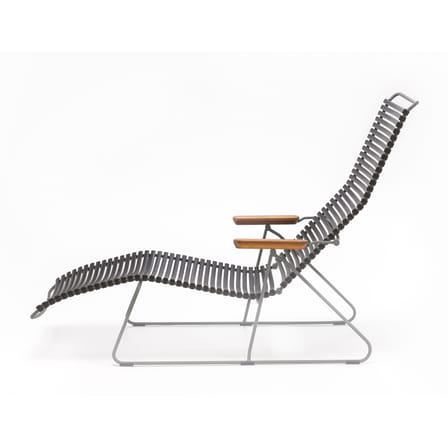 Transat inclinable Click Sunlounger plastique noir / 7 positions - Houe
