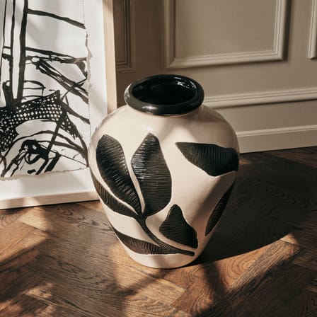Vase Herbert céramique noir / Ø 25 x H 30 cm - BROSTE COPENHAGEN