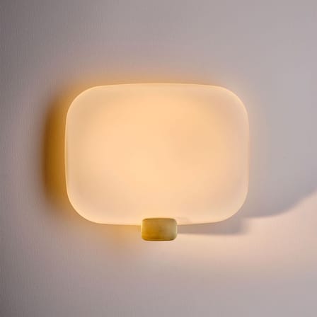 Applique Light Me Tender Horizontal LED verre blanc or - DCW éditions