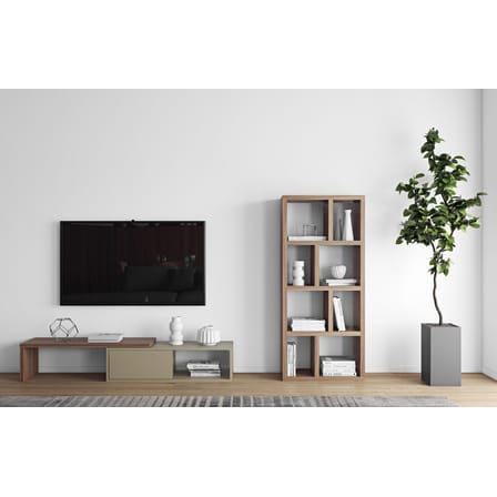 Rotterdam Bookcase natural wood / L 70 x H 159 cm - POP UP HOME