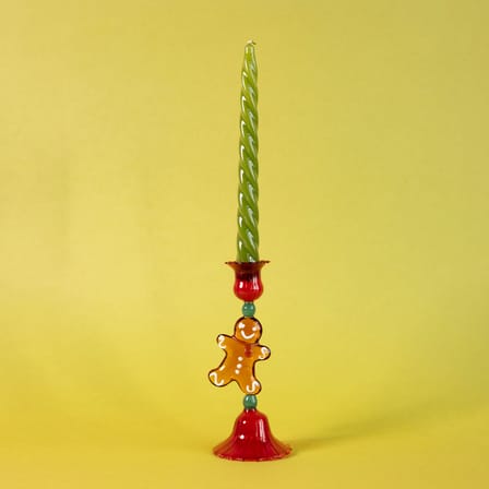 Bougeoir Merry verre rouge / H 18 cm - & klevering