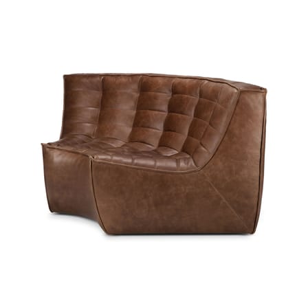 Canapé d'angle N701 cuir marron / Module d'angle arrondi 90° - L 120 cm - Ethnicraft