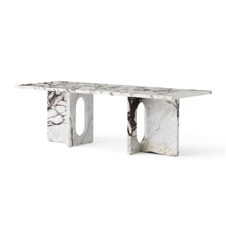 Couchtisch Androgyne Lounge Stone stein weiß beige / 120 x 45 x H 37,8 cm - Unterteil aus Stein - Audo Copenhagen