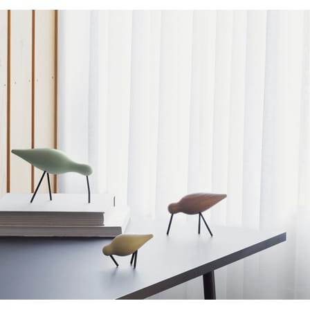 Décoration Oiseau Shorebird S bois jaune / L 11,5 cm x 7,5 cm - Normann Copenhagen