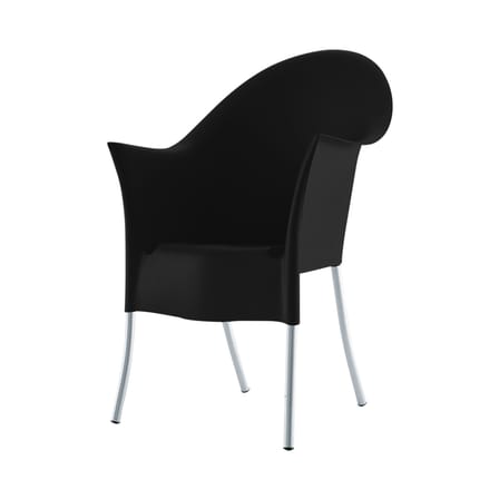 Fauteuil empilable Lord Yo plastique noir / Seconde vie - Driade