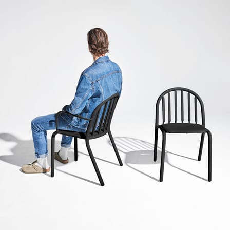 Stapelbarer Sessel Fred's metall schwarz - Fatboy
