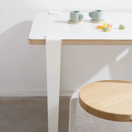 Kinderschreibtisch Vice Versa holz weiß / 70 x 50 cm - Wendeplatte Schiefer / Press-Spanplatte - TIPTOE