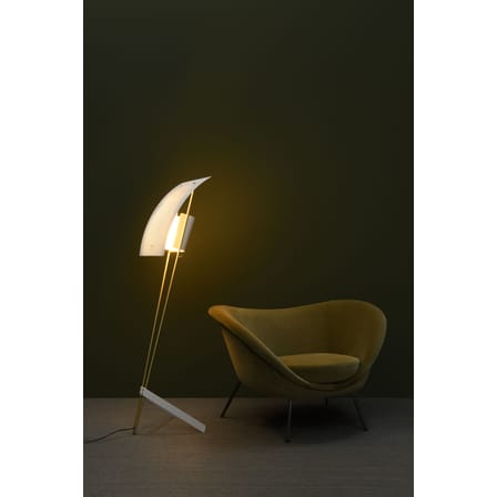 Lampadaire G30 métal blanc noir or / Réédition 1958, Pierre Guariche - SAMMODE STUDIO