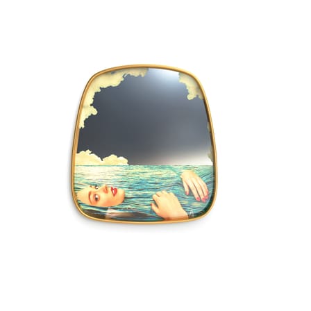 Miroir Toiletpaper métal verre multicolore or miroir / Sea Girl - 54 x 59 cm - Seletti