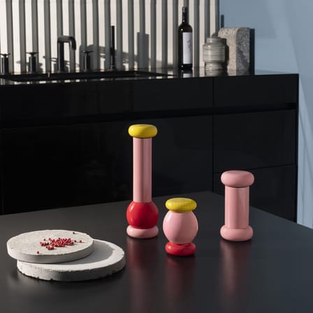 Moulin à épices Twergi bois rose / H 23 cm - By Ettore Sottsass / Alessi 100 Values Collection - Alessi