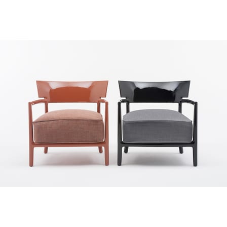 Cara INDOOR Padded armchair plastic material textile grey black / Tissu - Kartell