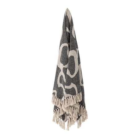 Plaid Salobre noir / 160 x 130 cm - Coton recyclé - Bloomingville