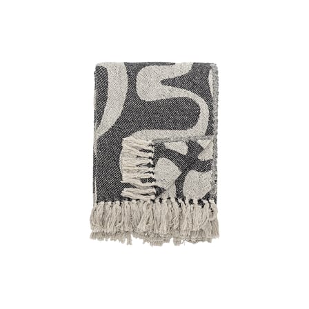 Plaid Salobre noir / 160 x 130 cm - Coton recyclé - Bloomingville