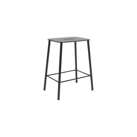 Sgabello Adam pelle nero / H 50 cm - Interno - Frama 