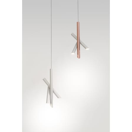 Suspension Tubes 3 LED métal blanc / H 50 cm - Nemo
