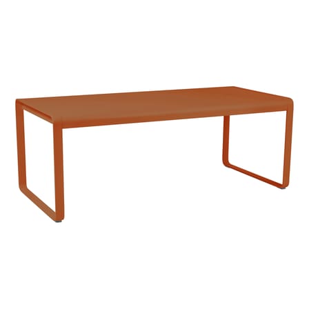 Table rectangulaire Bellevie métal orange / 196 x 90 cm - 8 à 10 personnes - Fermob