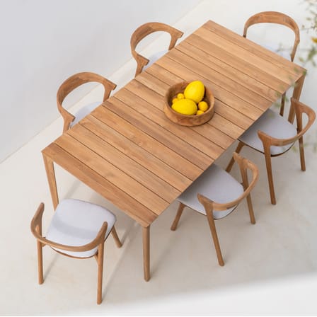 Table rectangulaire Bok OUTDOOR bois naturel / 200 x 100 cm - 8 personnes - Ethnicraft