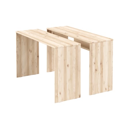 Table rectangulaire Join-In bois naturel / Set 2 tables dissociables - L 124 x larg. 39/79 cm - KARUP