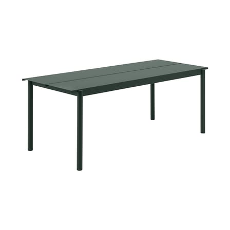 Table rectangulaire Linear métal vert / 200 x 75 cm - Muuto