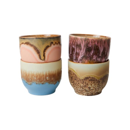 Set de 4 tasses à espresso 70s ceramics Lagoon / 25 cl - HK LIVING