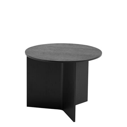 Tavolino d'appoggio Slit Wood legno nero / Basso - Ø 45 x H 35,5 cm / Legno - Hay