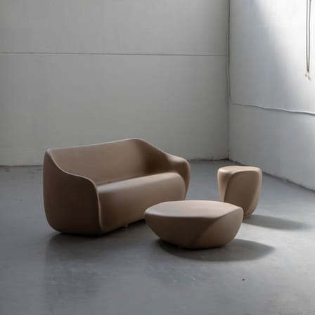 Reborn 2-seater outdoor sofa plastic material beige / L 165 cm - 100% recycled - Slide