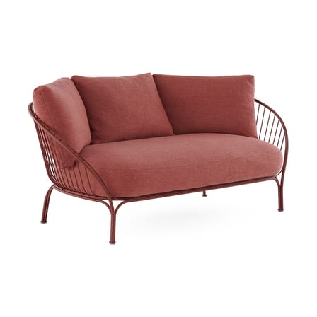 Canapé de jardin 2 places HiRay métal tissu rouge / L 162 cm - Coussins INCLUS - Kartell