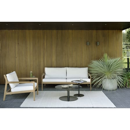 Canapé de jardin 2 places Jack Outdoor tissu bois blanc / L 180 cm - Teck - Ethnicraft