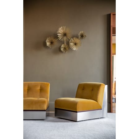 Chauffeuse Stanley tissu jaune / Canapé modulable - Velours / L 65 cm - RED Edition