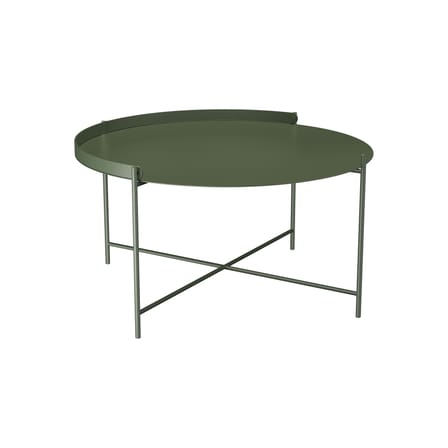 Edge Coffee table metal green / Folding handle - Ø 76 x H 40 cm - Houe