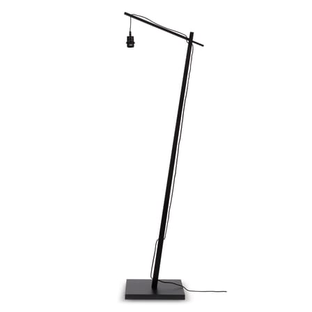 Lampada a stelo Kalimantan nero legno naturale / Bambù - H 176 cm / Ø 60 cm - GOOD&MOJO